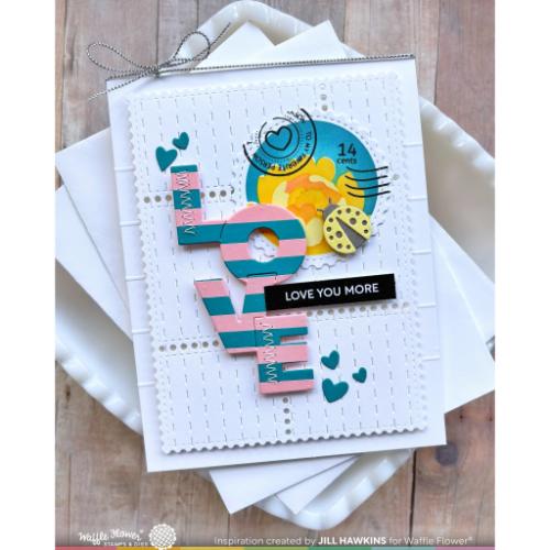 Waffle Flower - Overlapping Vertical Love Word Die