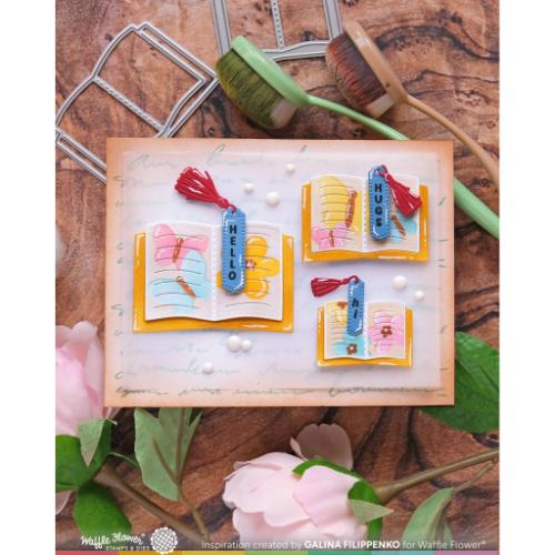 Waffle Flower - Open Book Bookmark Sentiments Stamp Set