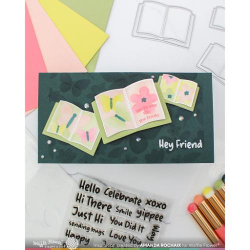 Waffle Flower - Open Book Trio Butterfly Stencil