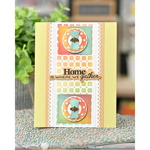 Waffle Flower - Table Runner Pattern Stencil