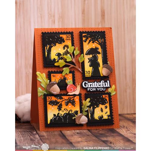 Waffle Flower - Postage Collage Autumn Sunset Stamp Set