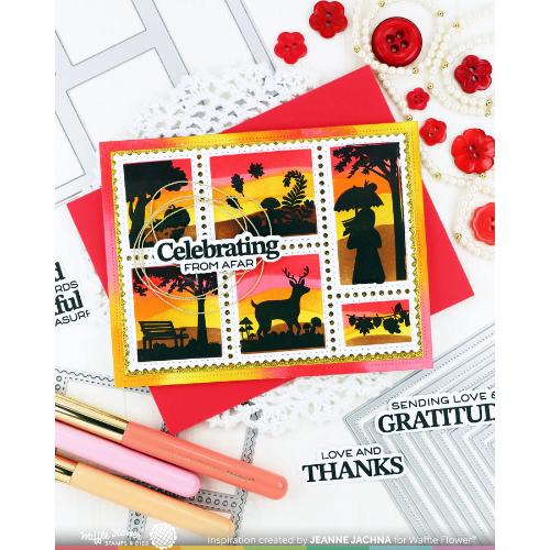 Waffle Flower - Postage Collage Autumn Sunset Stamp Set
