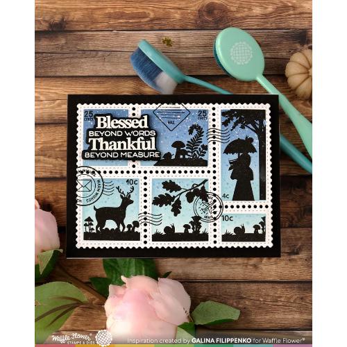 Waffle Flower - Postage Collage Autumn Sunset Stamp Set