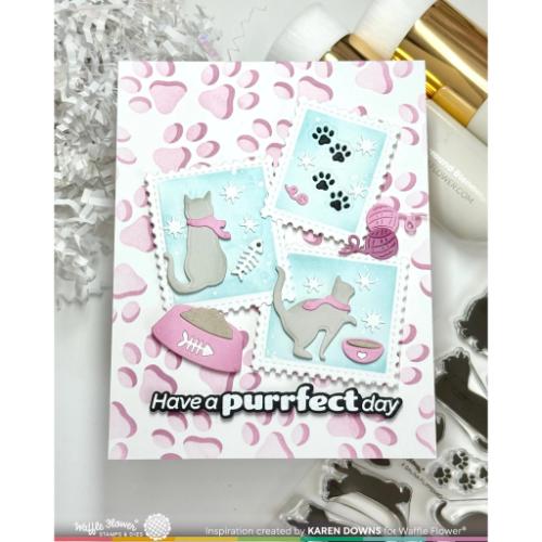 Waffle Flower - Postage Collage Cat Silhouettes Die
