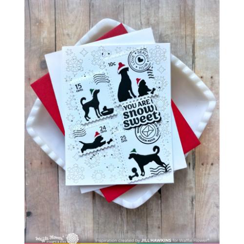 Waffle Flower - Postage Collage Dog Silhouettes Die