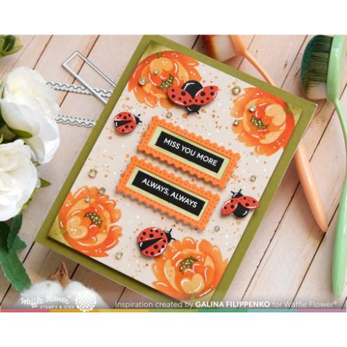 Waffle Flower - Nesting Postage Collage Peony Stencil