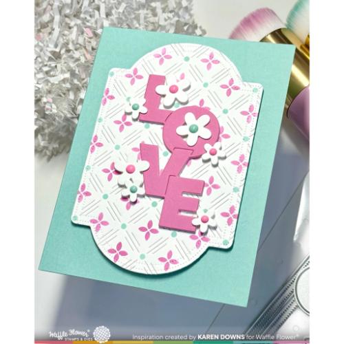 Waffle Flower - Dashed Lattice Dots Stencil