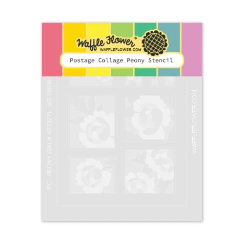 Waffle Flower - Postage Collage Peony Stencil