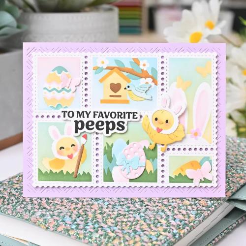 Waffle Flower - Postage Collage Egg Hunt Stencil