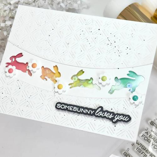 Waffle Flower - Postage Collage Bunny Silhouettes Die