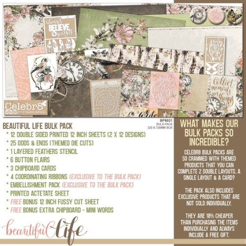 Celebr8 Bulk Pack: Beautiful Life - Postage as per Actual