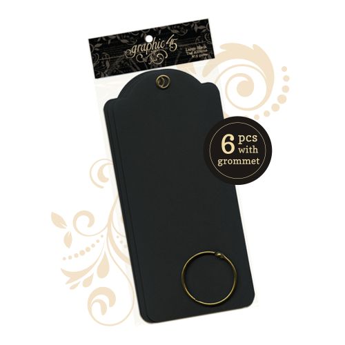 Graphic 45 - Large Tags Black