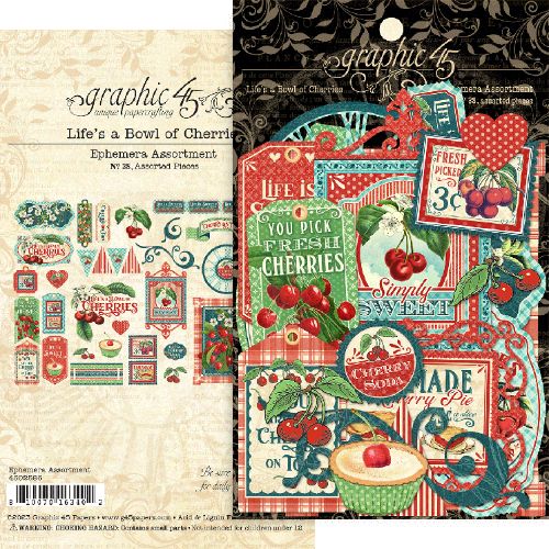 Graphic 45 Life's a Bowl of Cherries Ephemera Assortment
