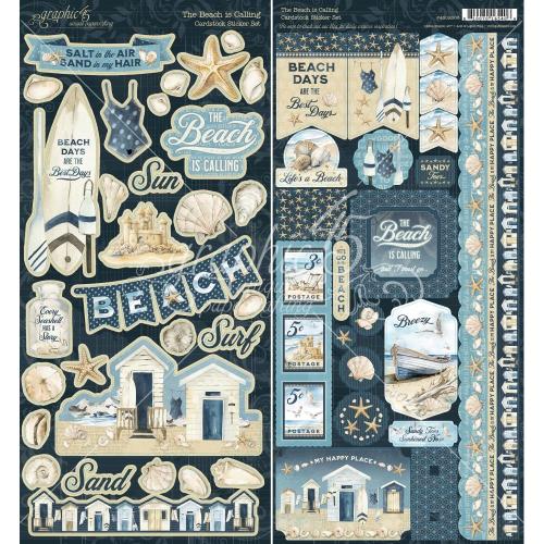 Graphic 45 - The Beach is Calling Sticker Set - Postage as per Actual