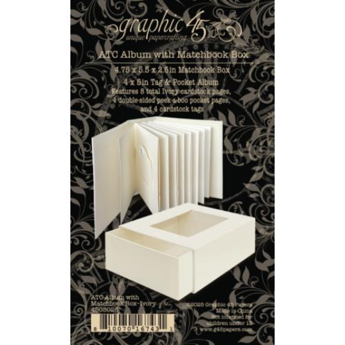 Graphic 45 ATC Album with Matchbook Box Ivory (4503028) - Postage as per Actual