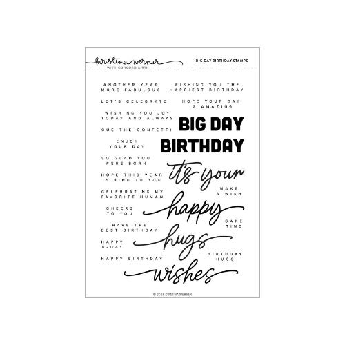 Concord & 9th - Big Day Birthday Stamp Set (6 x 8), Die Set, Stencil, Big Day Shadow Dies & Birthday Shadow Dies Bundle - Postage as per Actual