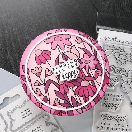 Concord & 9th - Flower Field Stamp Set (6 x 8), Dies and Stencil Bundle - Postage as per Actual