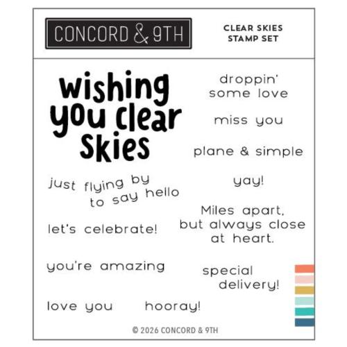 Concord & 9th - Clear Skies Stamp Set (4 x 4), Dies & Stencil Bundle - Postage as per Actual