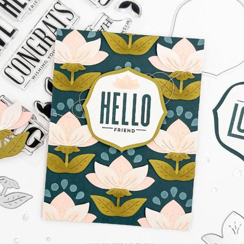 Concord & 9th - Layered Lotus Stamp Set (4 x 4), Dies and Stencil Bundle - Postage as per Actual
