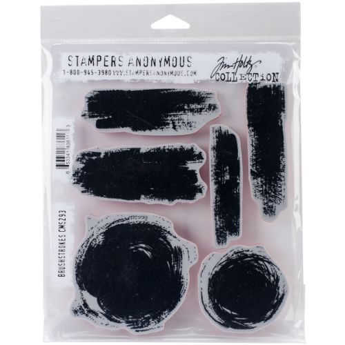 Tim Holtz Cling Stamps 7"X8.5"-Brushstrokes