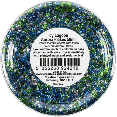 Creative Expressions Cosmic Shimmer Aurora Flakes 50ml-Icy Lagoon