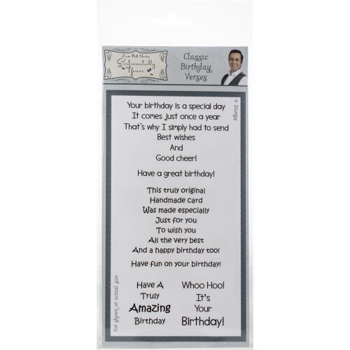 Sentimentally Yours By Phill Martin Clear Stamp Set Classic Birthday Verses