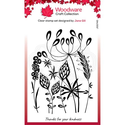 Woodware Clear Singles Wild Garden 4 in x 6 in Stamp