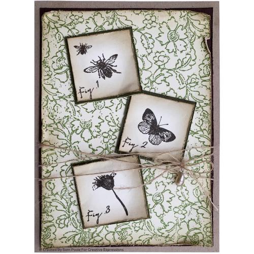 Creative Expressions Sam Poole Butterfly Walk 6 in x 8 in Clear Stamp Set