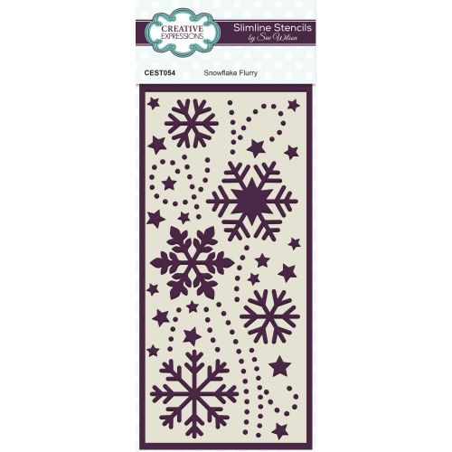 Creative Expressions Slimline Stencil By Sue Wilson Snowflake Flurry