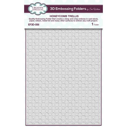 Creative Expressions 3D Embossing Folder 5.75"x7.5" Honeycomb Trellis