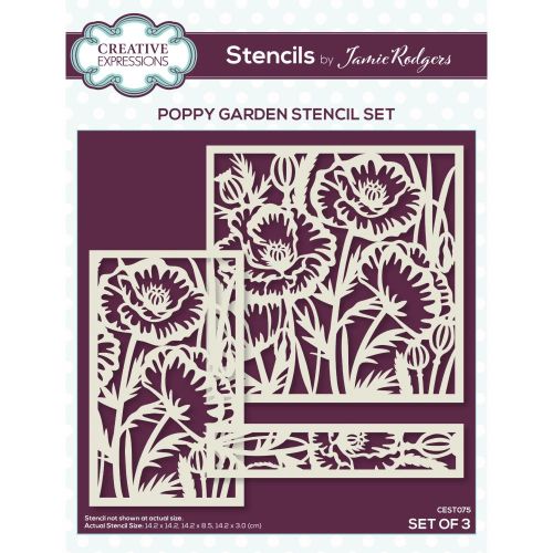 Creative Expressions Stencil Set By Jamie Rodgers Poppy Garden