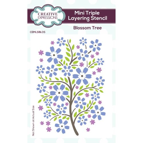 Creative Expressions Blossom Tree Mini Triple Layering Stencil 4 in x 3 in Set of 3