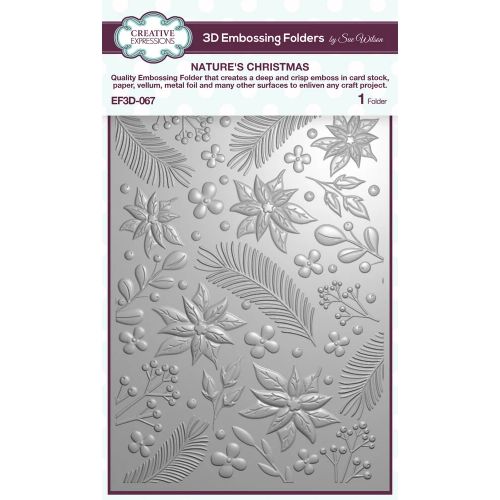Creative Expressions Nature's Christmas 5 in x 7 in 3D Embossing Folder