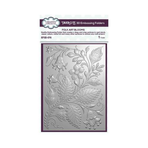 Creative Expressions Folk Art Blooms 5 in x 7 in 3D Embossing Folder