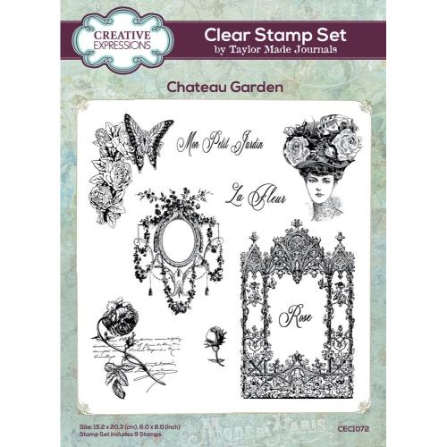 Creative Expressions Taylor Made Journals Chateau Garden 6 in x 8 in Clear Stamp Set