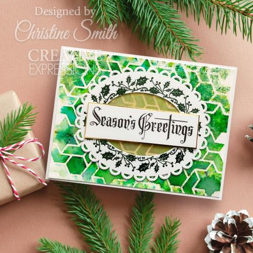Creative Expressions Taylor Made Journals Seasons Greetings 6 in x 8 in Clear Stamp Set