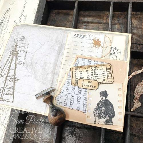 Creative Expressions Sam Poole Cosmo Tickets 4 in x 6 in Clear Stamp Set