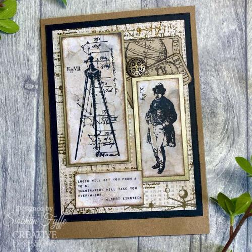 Creative Expressions Sam Poole Cosmo Tickets 4 in x 6 in Clear Stamp Set