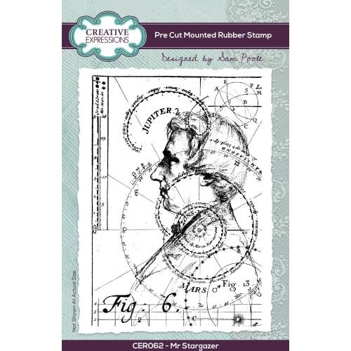 Creative Expressions Sam Poole Mr Stargazer 4 in x 6 in Pre-Cut Rubber Stamp
