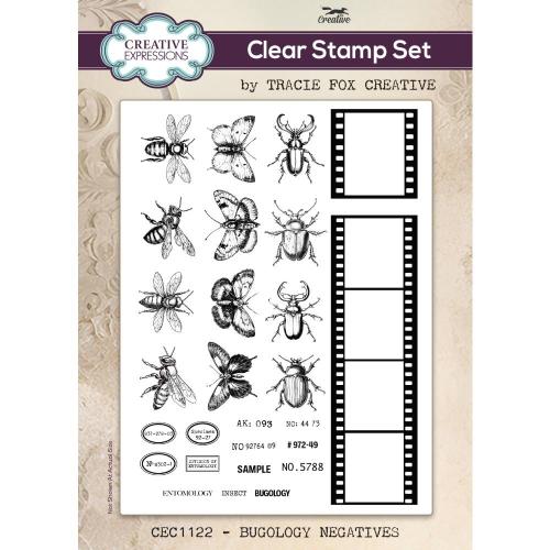 Creative Expressions Tracie Fox Bugology Negatives 6 in x 8 in Clear Stamp Set