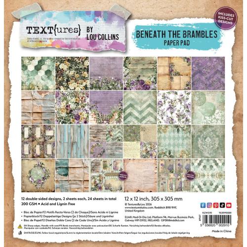 TEXT(ures) Beneath the Brambles 12x12 Inch Paper Pad (TEXPP0001) - Postage as per Actual