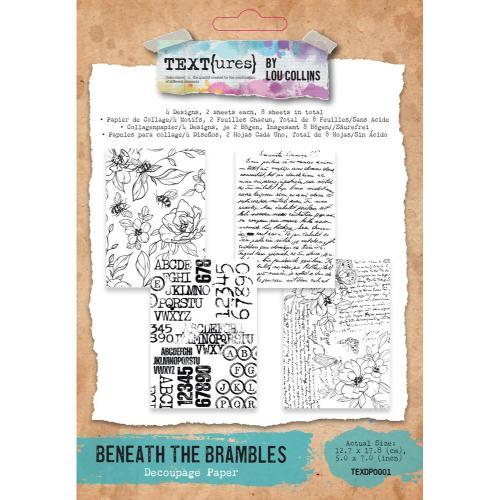 TEXT(ures) Beneath the Brambles 5x7 Inch Decoupage Paper (8pcs) (TEXDP0001)