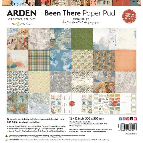 Arden Creative Studio Been There 12x12 Inch Paper Pad by Katie Pertiet (ACSPP0020)- Postage as per Actual