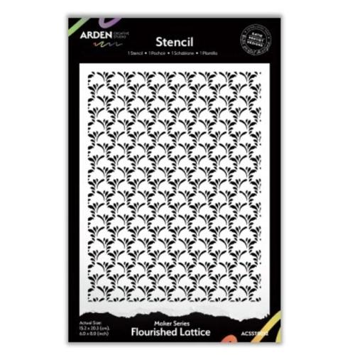 Arden Creative Studio Maker Series 6x8 Inch Stencil Flourished Lattice by Katie Pertiet (ACSST0012)