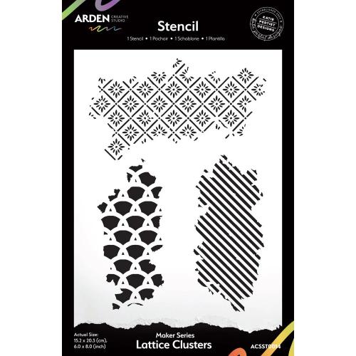 Arden Creative Studio Maker Series 6x8 Inch Stencil Lattice Clusters by Katie Pertiet (ACSST0014)