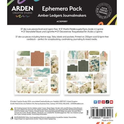 Arden Creative Studio Amber Ledgers Ephemera Pack Journalmakers (37pcs) by Katie Pertiet (ACSEP0017)