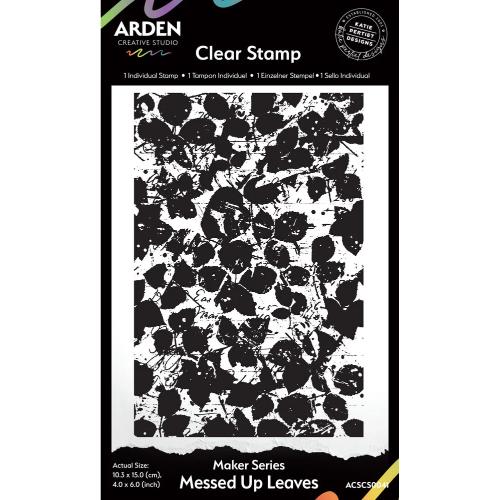 Arden Creative Studio Maker Series 4x6 Inch Background Stamp Messed Up Leaves by Katie Pertiet (ACSCS0041)