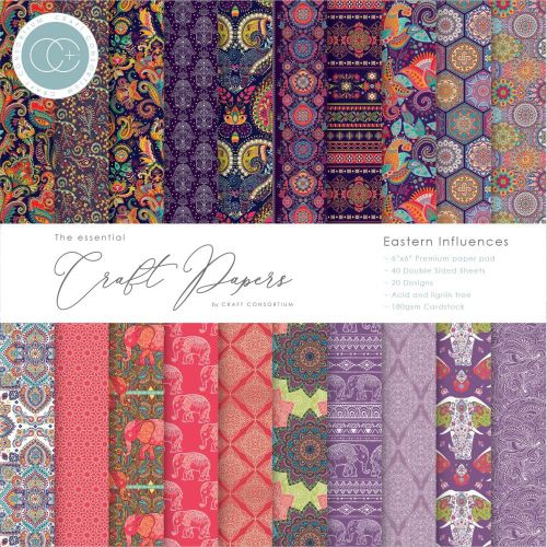 Craft Consortium Double-Sided Paper Pad 6"X6" 40/Pkg Eastern Influences, 20 Designs