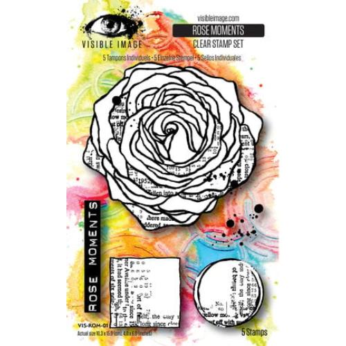 Visible Image Grunge Florals 4x6 Inch Stamp Set Rose Moments (VIS-ROM-01)