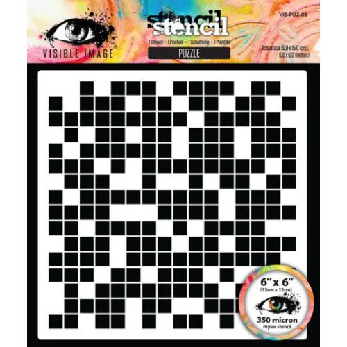 Visible Image Grunge Florals 6x6 Inch Stencil Puzzle (VIS-PUZ-03)
